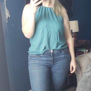 Loft Outlet Dusty Teal Halter Blouse